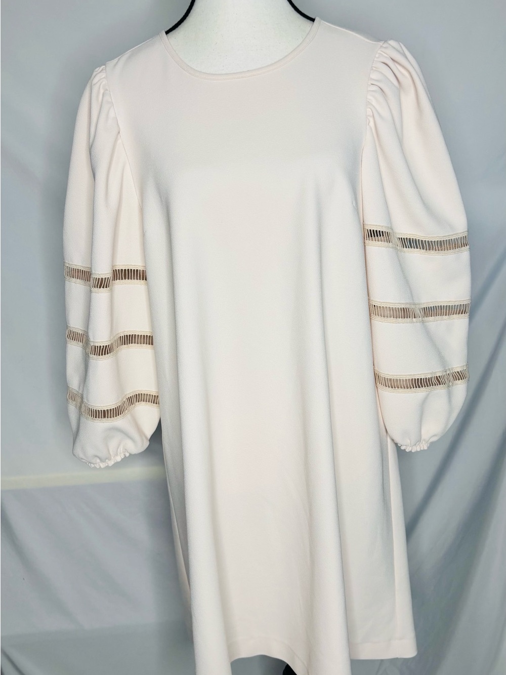 See by Chloe Honey Nude Puff Sleeve Shift Dress